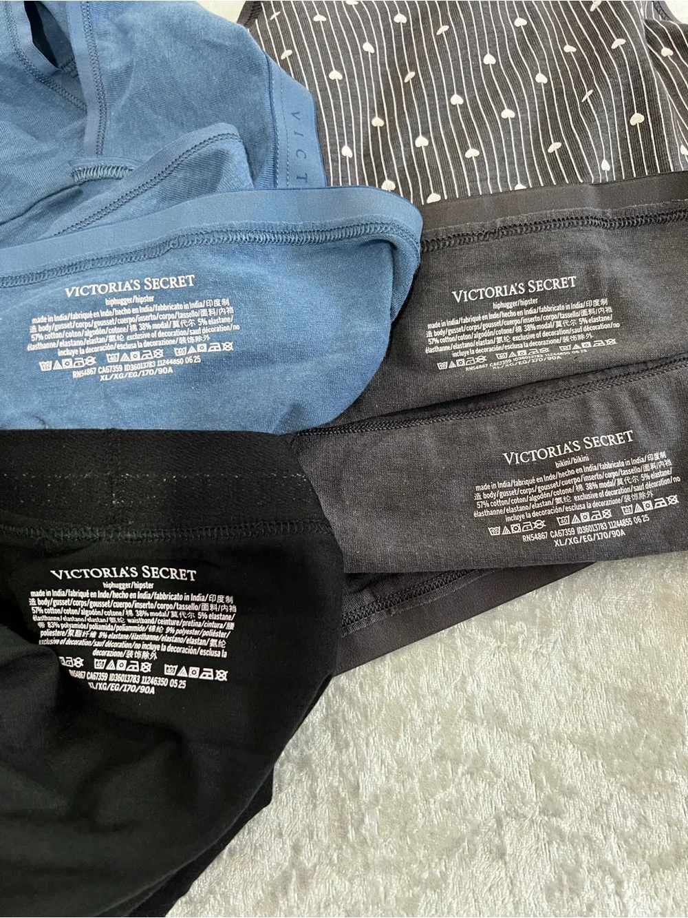 Victoria's Secret Lot Of Four Underwear Panties Brief Size X-Large Cotton Blend
